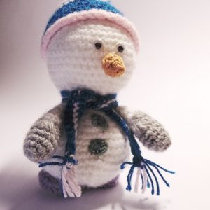 Soft toys: Hand knitted Snowman