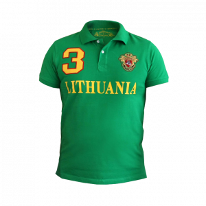 Green Polo t-shirt “Lithuania 3 Style”