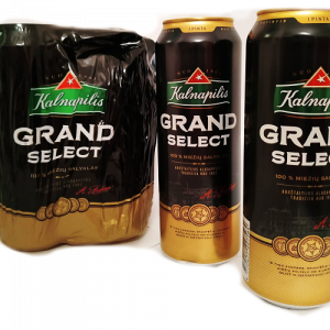 Lithuanian Kalnapilis Grand Select Premium Beer 4-pack Cans