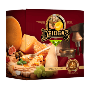 GIFT SET: DELICATE HARD CHEESE DŽIUGAS®, MATURED FOR 24 MONTHS, HONEY & SOUVENIRS