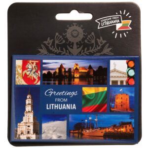 Souvenir: Magnet “Greetings from Lithuania” 103x70mm